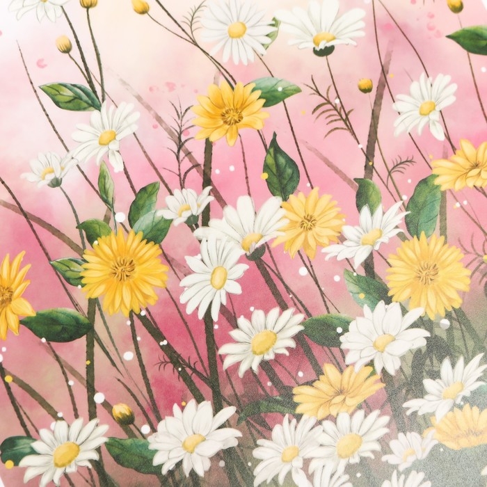 Наклейка пластик интерьерная цветная Наклейка пластик интерьерная цветная "Поле ромашек" набор 2 листа 30х90 см