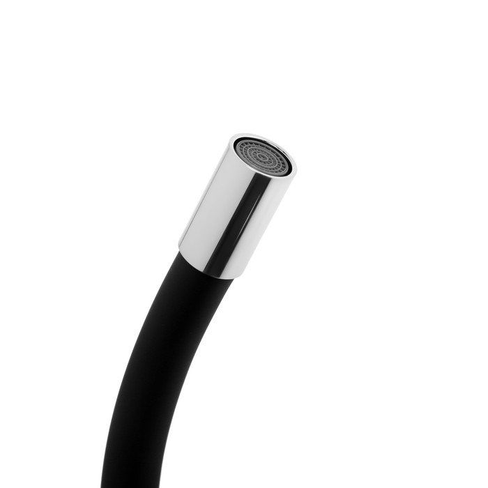 Смеситель для кухни ZEIN Z6972, силиконовый излив, картридж 40 мм, латунь, черный/хром Смеситель для кухни ZEIN Z6972, силиконовый излив, картридж 40 мм, латунь, черный/хром