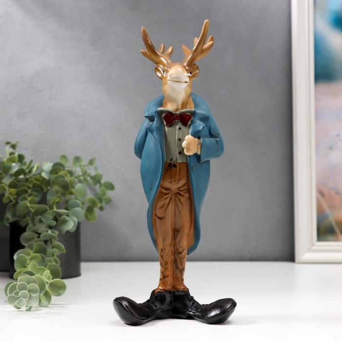 Сувенир полистоун Сувенир полистоун "Лось в синем пиджаке и красной бабочке" 30х12,5х11,5 см