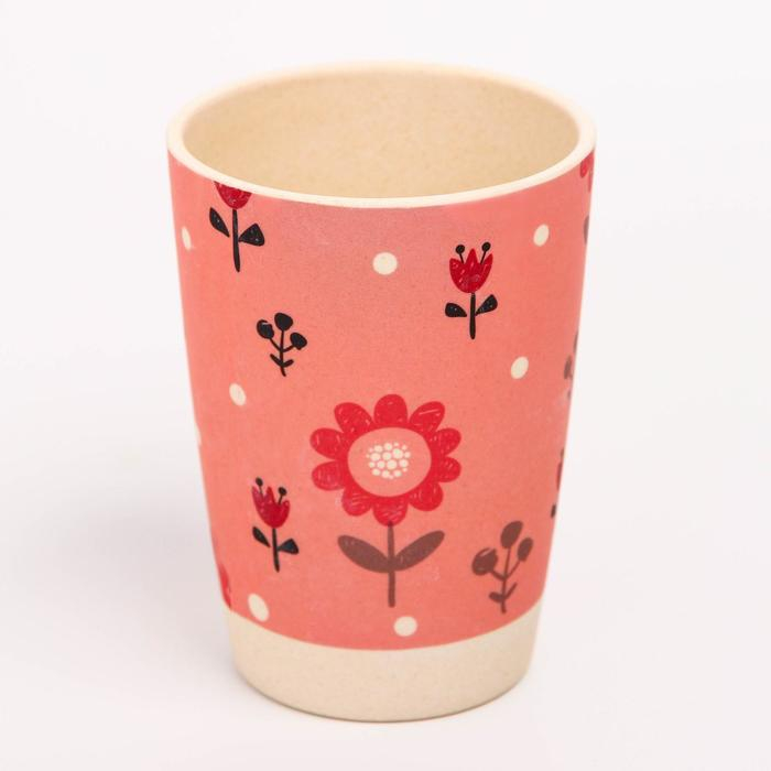 Набор детской бамбуковой посуды «Кошечка», тарелка, миска, стакан, приборы, 5 предметов Набор детской бамбуковой посуды «Кошечка», тарелка, миска, стакан, приборы, 5 предметов