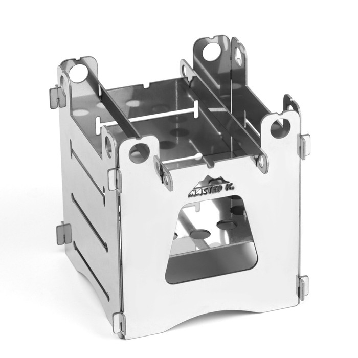 Печь-щепочница туристическая  Печь-щепочница туристическая "Мастер К." нержавеющая сталь, 9 х 9 х 10 см