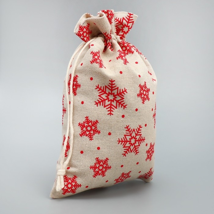 Мешочек подарочный холща «Дарю от всей души», снежинки, холща,16 х 24 см +/- 1.5 см, Новый год Мешочек подарочный холща «Дарю от всей души», снежинки, холща,16 х 24 см +/- 1.5 см, Новый год