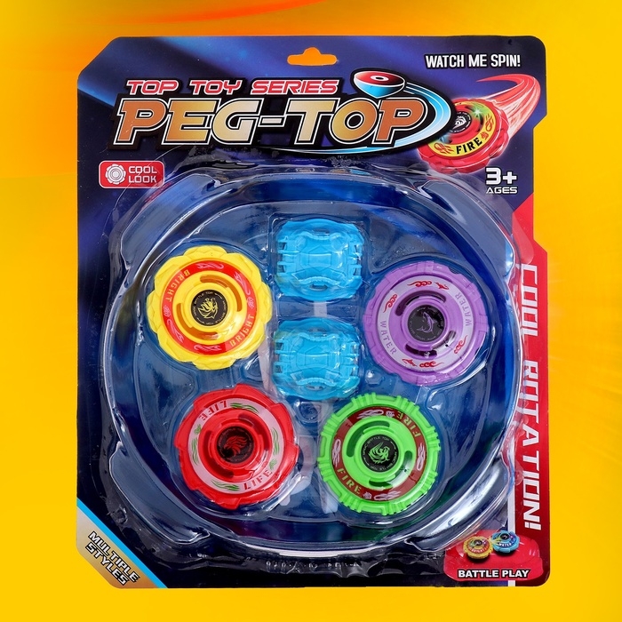 Набор волчков «Титан», с устройством запуска Набор волчков «Титан», с устройством запуска