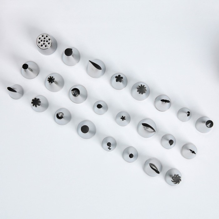 Насадки кондитерские, набор «Дворец», 15.8 х 9.4 см 24 шт Насадки кондитерские, набор «Дворец», 15.8 х 9.4 см 24 шт