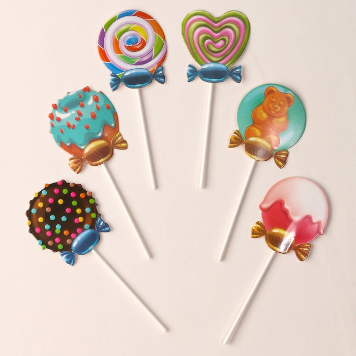 Набор топперов «Сладости», набор 6 шт. Набор топперов «Сладости», набор 6 шт.