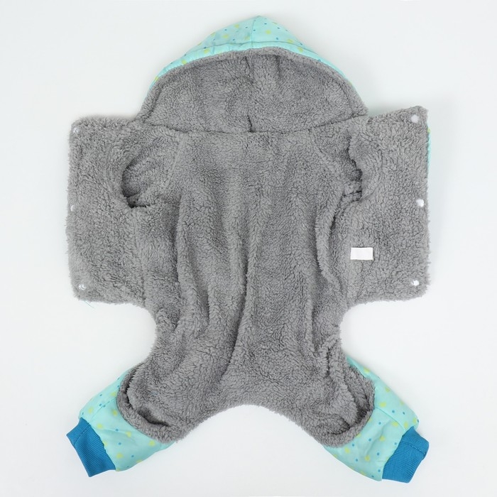 Комбинезон  Комбинезон "нежный путь" на меховом подкладе, размер M (ДС 30, ОШ 30, ОГ 40 см), голубой