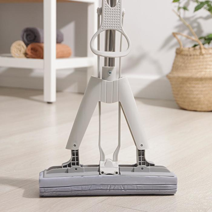 Швабра для мытья пола PVA Доляна, со складным отжимом, насадка 6×28 см, телескопическая стальная ручка 105(135) см Швабра для мытья пола PVA Доляна, со складным отжимом, насадка 6×28 см, телескопическая стальная ручка 105(135) см