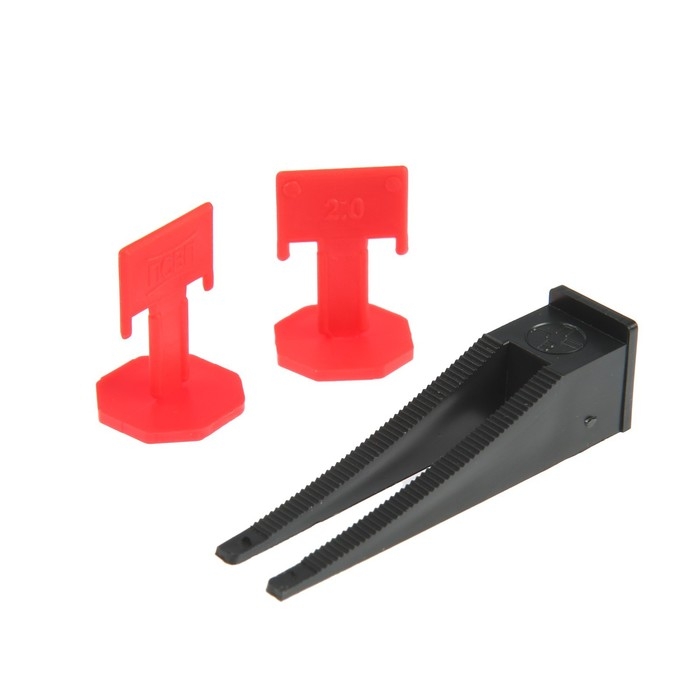 Система выравнивания плитки ЛОМ, 1 л, Зажим 2 мм + Клин (50 шт./50 шт.), ведро Система выравнивания плитки ЛОМ, 1 л, Зажим 2 мм + Клин (50 шт./50 шт.), ведро