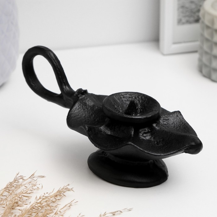 Подсвечник Подсвечник "Лампа" черный 6х7х15см