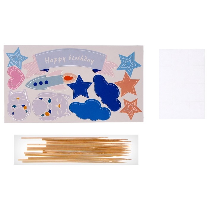 Набор для творчества: изготовление топперов, раскраска-наклейки «Космос» Набор для творчества: изготовление топперов, раскраска-наклейки «Космос»