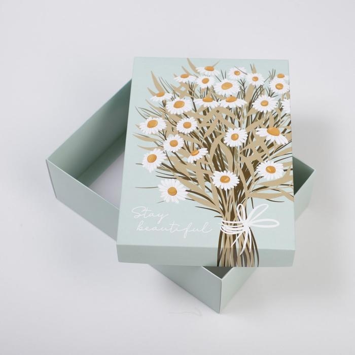 Коробка подарочная складная, упаковка, «Ромашки», 21 х 15 х 7 см Коробка подарочная складная, упаковка, «Ромашки», 21 х 15 х 7 см