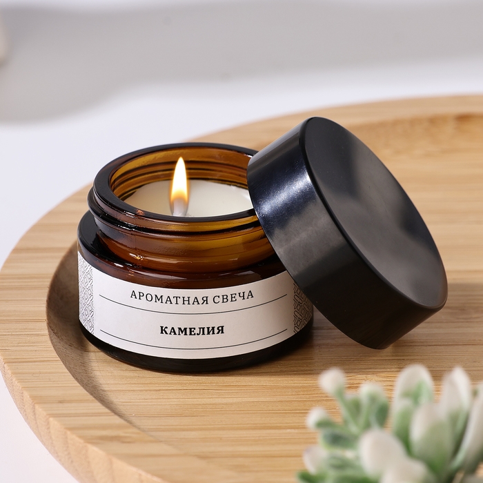 Свеча ароматическая в банке  Свеча ароматическая в банке "Камелия", соевый воск, 12 г
