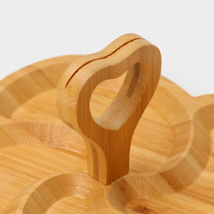 Менажница Доляна «Вертиго», 19,5×19,5 см, бамбук Менажница Доляна «Вертиго», 19,5×19,5 см, бамбук