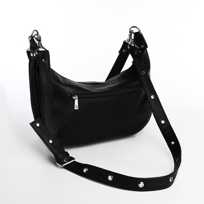 Сумка-багет Сумка-багет "Саломея" на молнии, цвет чёрный