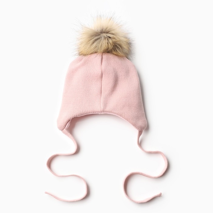Шапка для девочки, цвет пудра, размер 46-50 Шапка для девочки, цвет пудра, размер 46-50