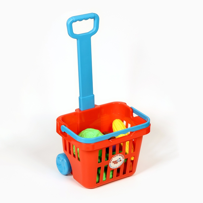Набор детских игрушек Набор детских игрушек "Продуктовая корзина с овощами", 29 х 19 х 37 см, 11 предметов, МИКС