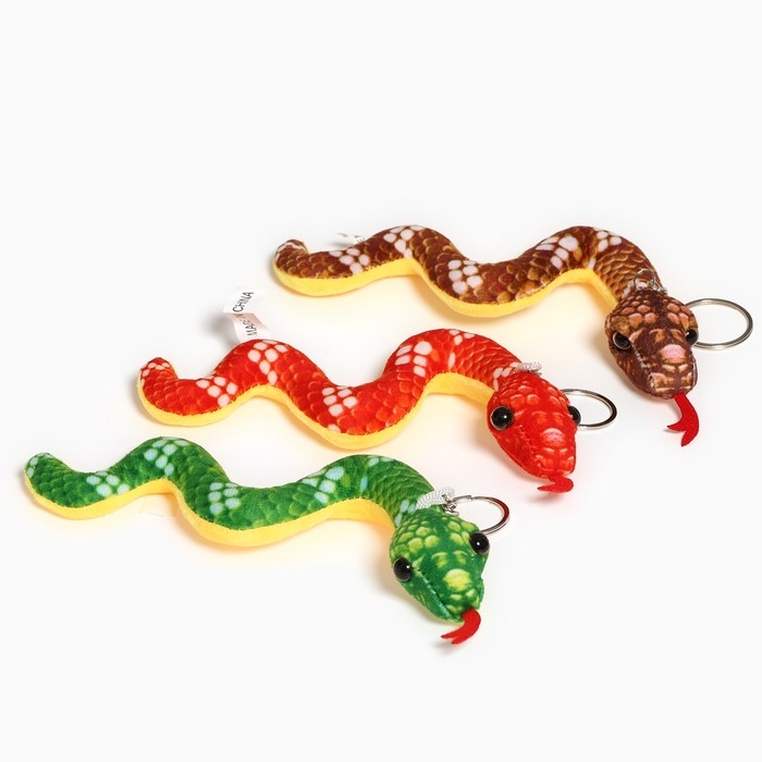 Новый год! Мягкая игрушка «Змейка» на брелоке, 18 см, цвет МИКС Новый год! Мягкая игрушка «Змейка» на брелоке, 18 см, цвет МИКС
