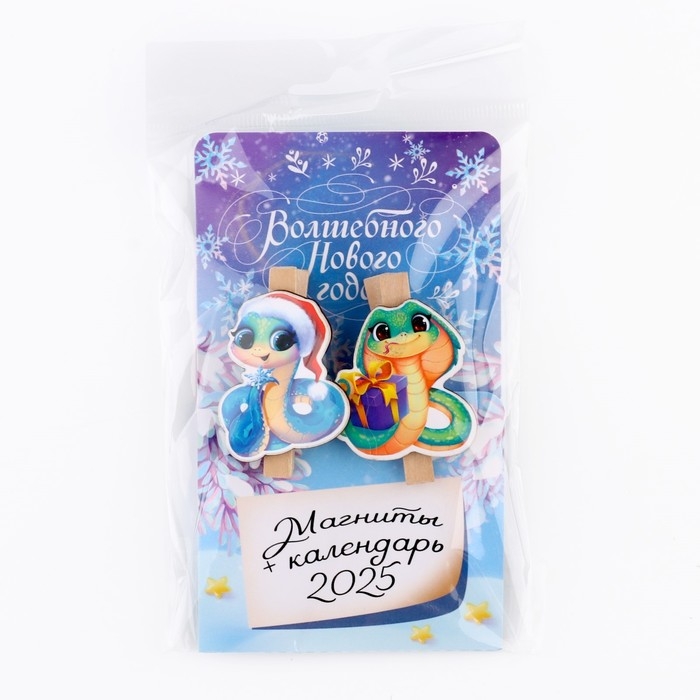 Новогодний магниты-прищепки «Новый год: Волшебного нового года голография», 7 х 12,7 х 1,5 см Новогодний магниты-прищепки «Новый год: Волшебного нового года голография», 7 х 12,7 х 1,5 см