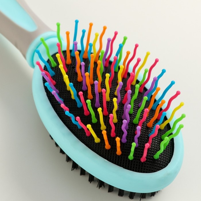 Двусторонняя щётка - расческа с волнистыми зубьями, средняя, 6 х 19 см, мятная Двусторонняя щётка - расческа с волнистыми зубьями, средняя, 6 х 19 см, мятная