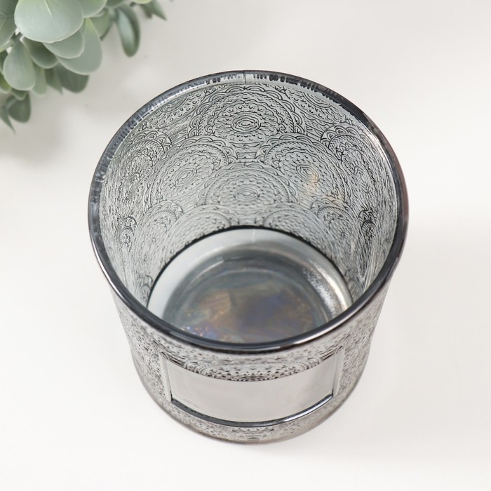 Банка для свечей стекло Банка для свечей стекло "Сиеста" прозрачный черный 350 мл 8,5х8,5х10 см