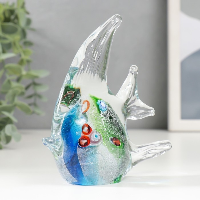 Сувенир стекло Сувенир стекло "Рыбка многоцветная" под муранское стекло МИКС 3х11х10 см