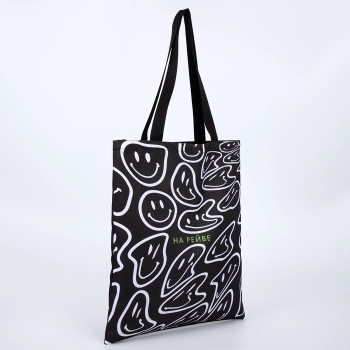 Шопер На рейве без молнии, без подклада, цвет чёрный Шопер На рейве без молнии, без подклада, цвет чёрный