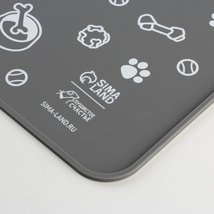 Коврик силиконовый под миску «Паттерн», 30х40 см, серый Коврик силиконовый под миску «Паттерн», 30х40 см, серый