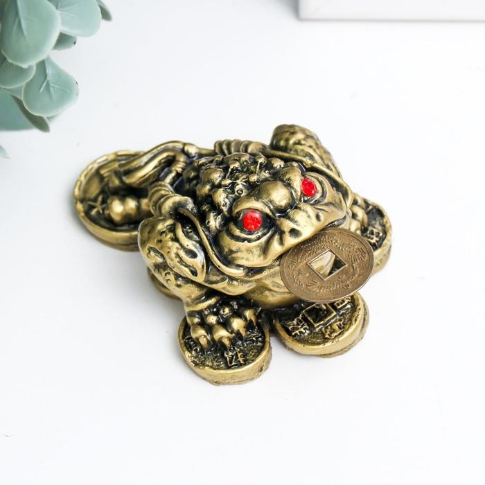 Нэцкэ бронза Нэцкэ бронза "Жаба на монетах" 4 х 7 х 5,5 см