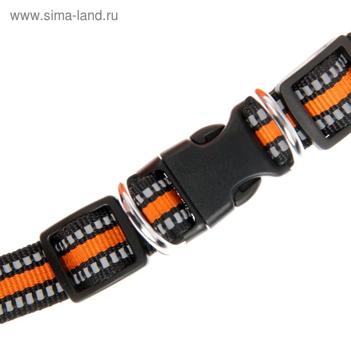 Шлейка супермягкая со светоотражающей прошивкой, обхват 62-69 см, оранжевая Шлейка супермягкая со светоотражающей прошивкой, обхват 62-69 см, оранжевая