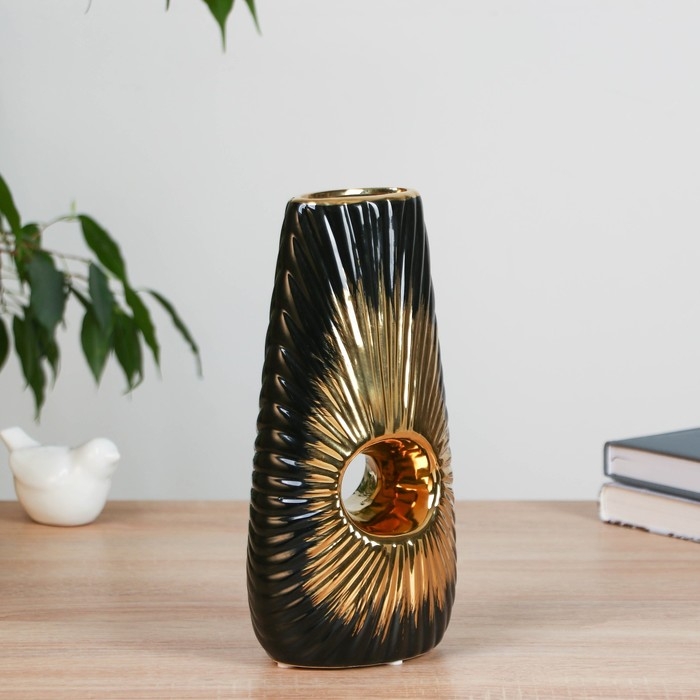 Ваза керамика настольная Ваза керамика настольная "Кейдн" 23,5 см, чёрный