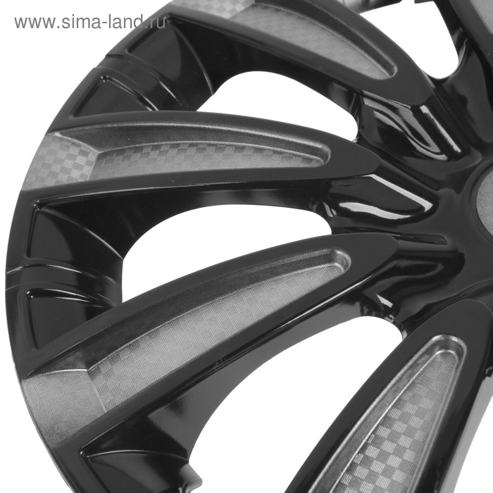 Колпаки колесные R16 Tornado, серебристо-черный карбон, набор 4 шт Колпаки колесные R16 Tornado, серебристо-черный карбон, набор 4 шт