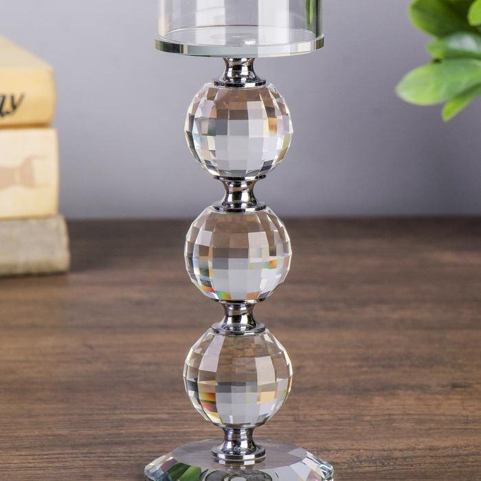 Подсвечник стекло на 1 свечу  Подсвечник стекло на 1 свечу "Чёрная дымка" 23х7х7 см