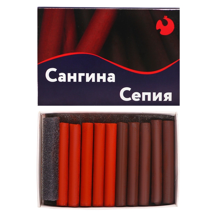 Сангина/Сепия, набор 10 штук, (длина55± 1мм; диаметр 8 мм± 1мм), в картонной коробке Сангина/Сепия, набор 10 штук, (длина55± 1мм; диаметр 8 мм± 1мм), в картонной коробке