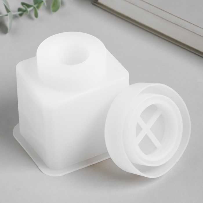 Молд силикон Молд силикон "Баночка квадратная" с крышкой 9,3х9,3х11,8 см