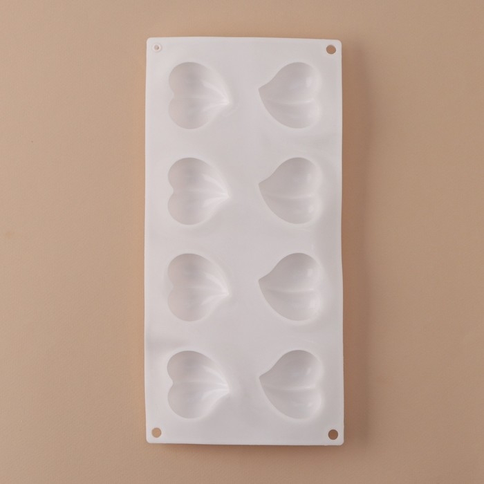 Форма для муссовых десертов и выпечки «Рандеву», 30×14,4×2 см, 8 ячеек (4,9×4,4 см), цвет белый Форма для муссовых десертов и выпечки «Рандеву», 30×14,4×2 см, 8 ячеек (4,9×4,4 см), цвет белый