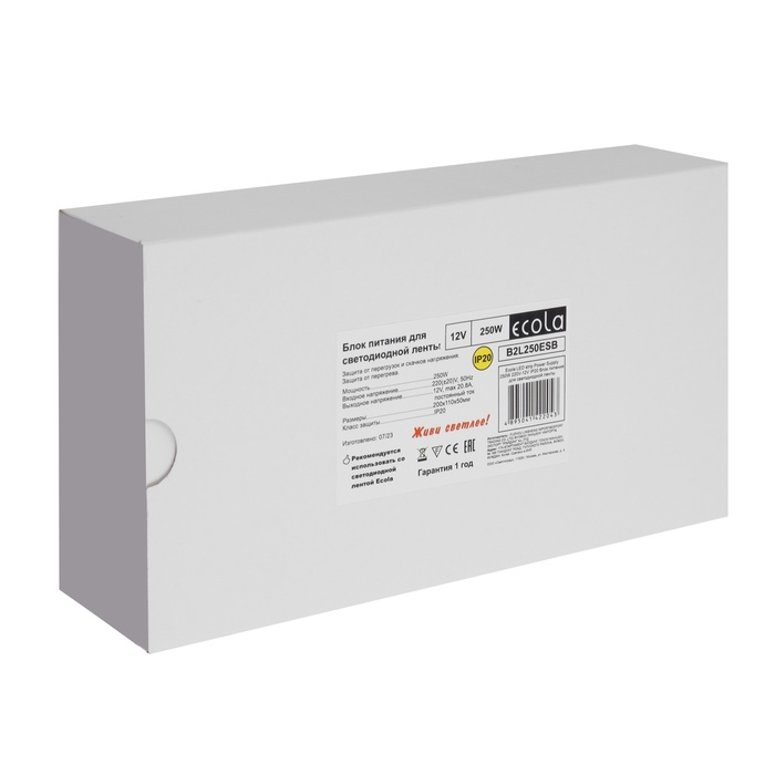 Блок питания Ecola для светодиодной ленты 12 В, 250 Вт, IP20 Блок питания Ecola для светодиодной ленты 12 В, 250 Вт, IP20