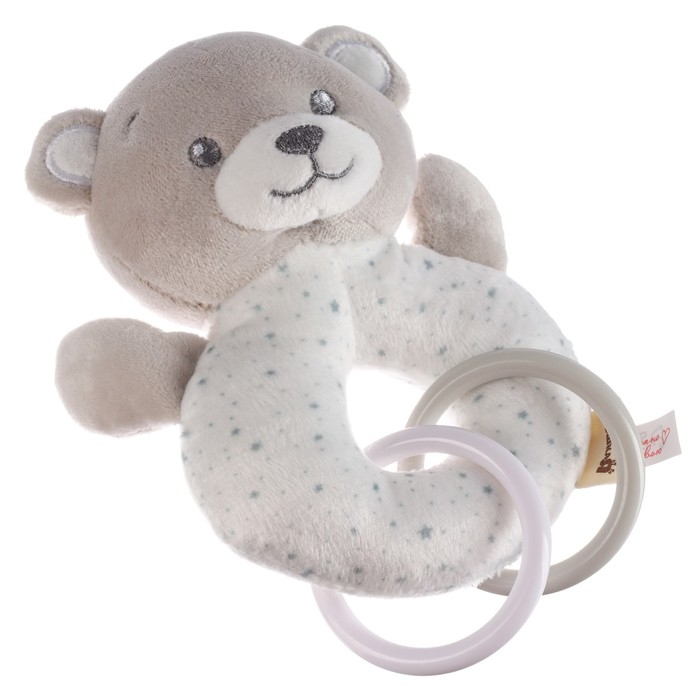 Погремушка мягкая на кольце «Серый мишка», Крошка Я Погремушка мягкая на кольце «Серый мишка», Крошка Я