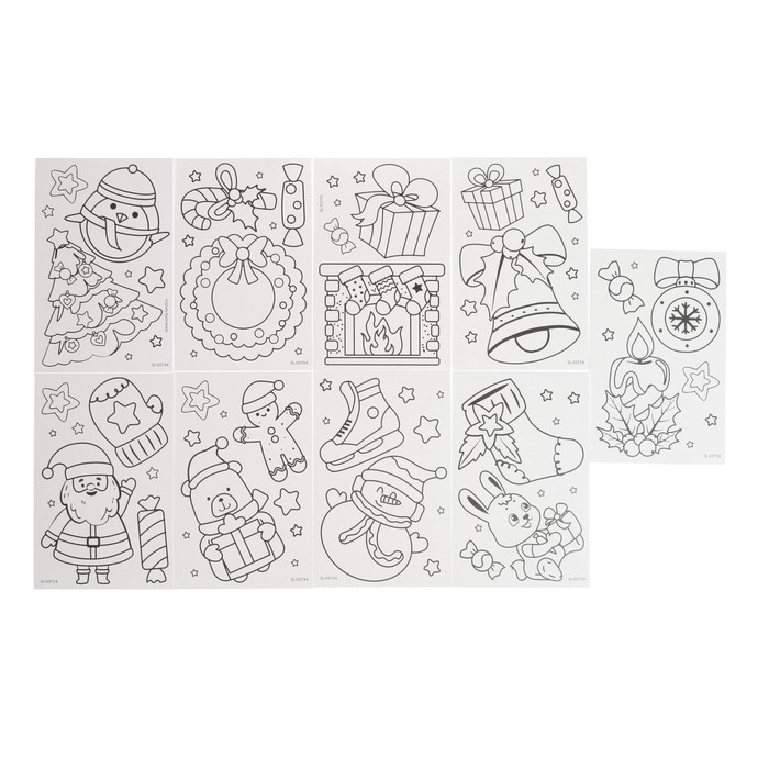 Набор для творчества «Раскрась витражики - новогодние», 20 шт в наборе Набор для творчества «Раскрась витражики - новогодние», 20 шт в наборе