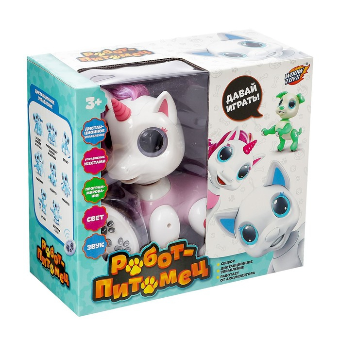 Робот единорог «Питомец» WOOW TOYS, программируемый, на пульте управления, интерактивный: звук, свет, танцующий, на аккумуляторе, розовый Робот единорог «Питомец» WOOW TOYS, программируемый, на пульте управления, интерактивный: звук, свет, танцующий, на аккумуляторе, розовый