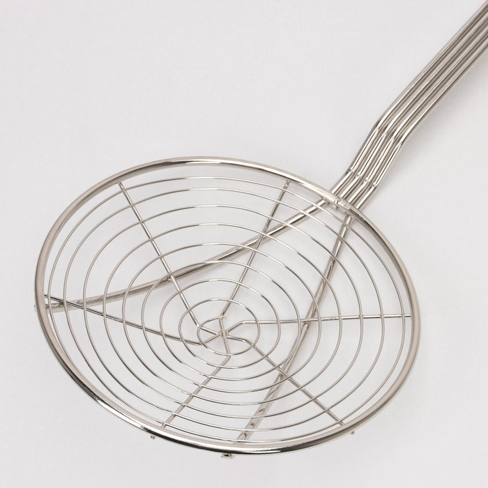 Шумовка для фритюра из нержавеющей стали, 61,5×17,5 см, толщина 3 мм, 201 марка стали Шумовка для фритюра из нержавеющей стали, 61,5×17,5 см, толщина 3 мм, 201 марка стали