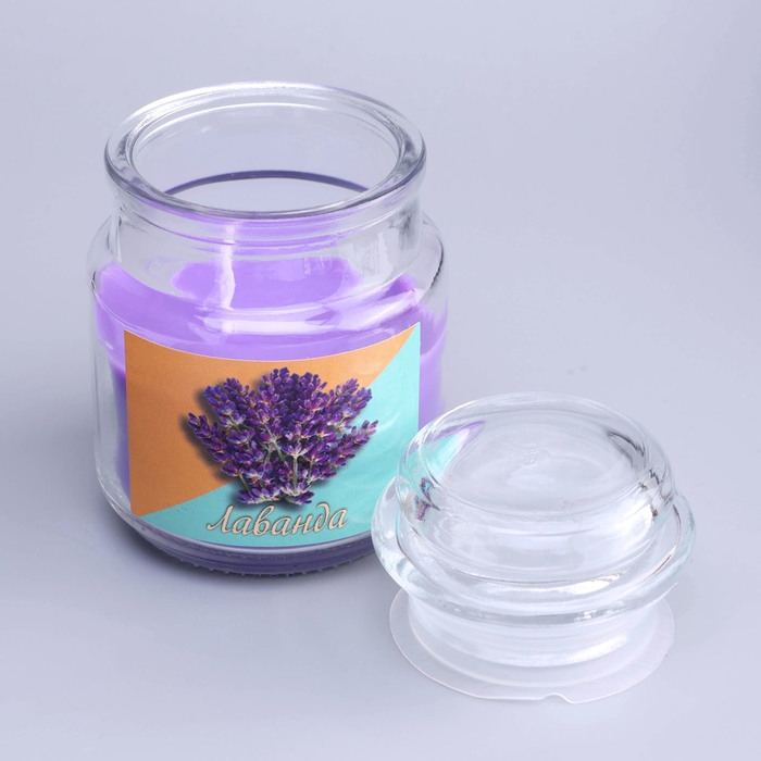 Свеча в банке ароматическая  Свеча в банке ароматическая "Душистая лаванда" 6х8,5см