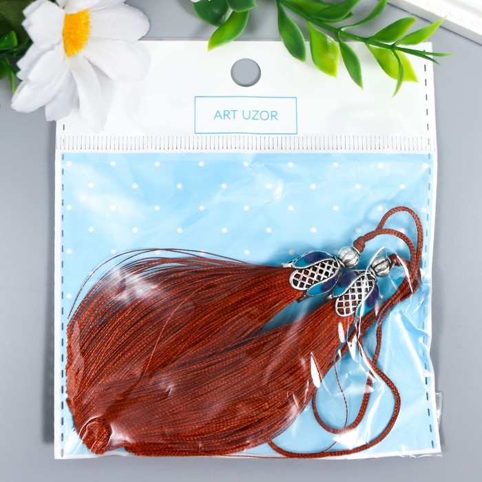 Декор для творчества текстиль Декор для творчества текстиль "Кисть Падишах" рыжий набор 2 шт 9х1 см