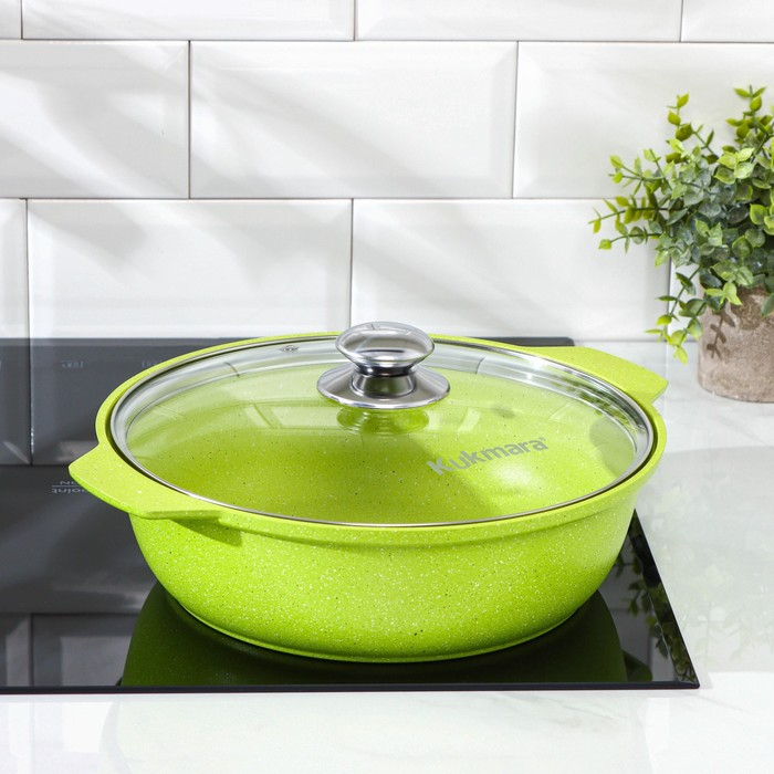 Кастрюля-жаровня Trendy style, 3 л, d=28 см, антипригарное покрытие, цвет зелёный Кастрюля-жаровня Trendy style, 3 л, d=28 см, антипригарное покрытие, цвет зелёный