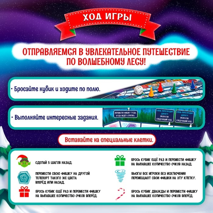 Настольная игра ходилка-бродилка для детей «Морозная гонка», 2-4 игрока, 3+ Настольная игра ходилка-бродилка для детей «Морозная гонка», 2-4 игрока, 3+