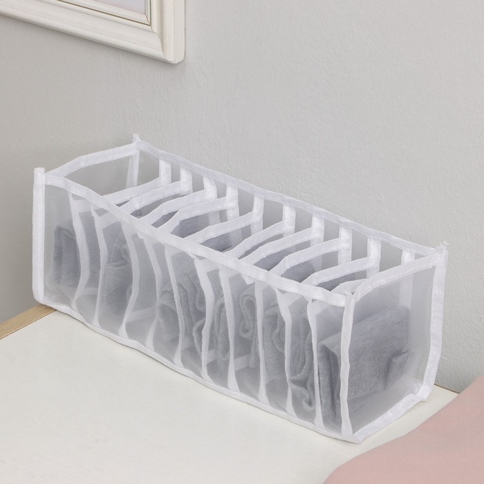 Органайзер для хранения белья «Пыльца», 11 отделений, 32×10×12 см, цвет белый Органайзер для хранения белья «Пыльца», 11 отделений, 32×10×12 см, цвет белый