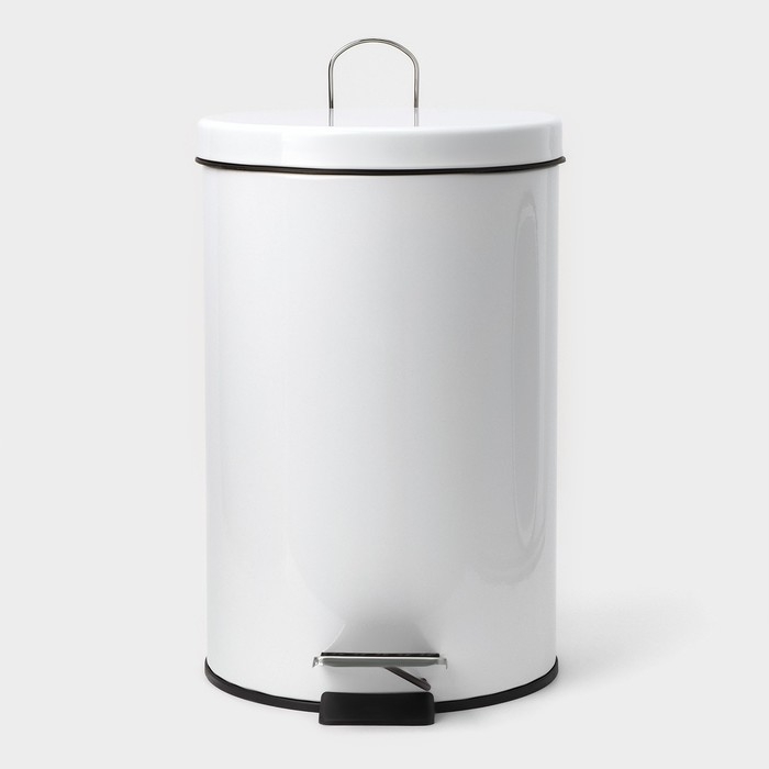 Ведро мусорное с педалью Stölz, 12 л, нержавеющая сталь, цвет белый Ведро мусорное с педалью Stölz, 12 л, нержавеющая сталь, цвет белый