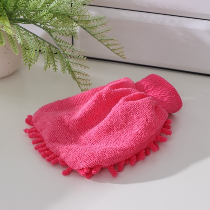 Варежка для уборки Доляна «Букли», микрофибра односторонняя, 15×20 см, цвет МИКС Варежка для уборки Доляна «Букли», микрофибра односторонняя, 15×20 см, цвет МИКС