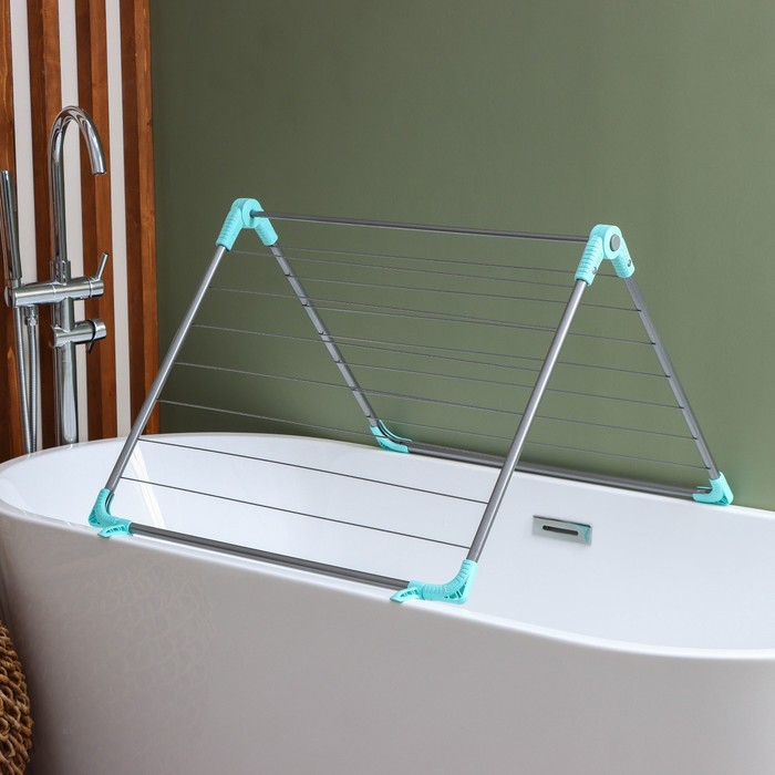 Сушилка для белья на ванну складная, рабочая длина 10 м, цвет МИКС Сушилка для белья на ванну складная, рабочая длина 10 м, цвет МИКС