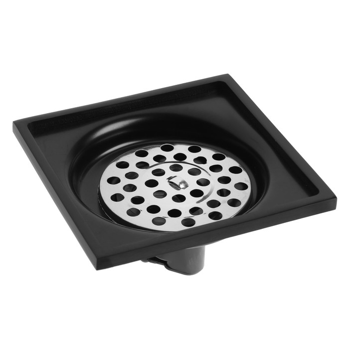 Трап ZEIN, 100х100 мм, вертикальный, d=32 мм, нержавеющая сталь, черный Трап ZEIN, 100х100 мм, вертикальный, d=32 мм, нержавеющая сталь, черный