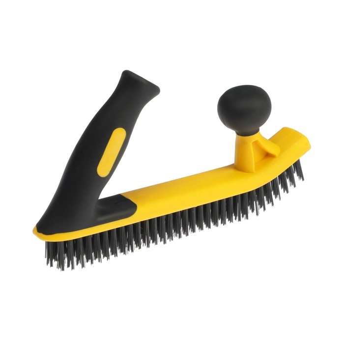 Щетка металлическая двуручная ТУНДРА, двухкомпонентная рукоятка, 5-рядная, стальная щетина Щетка металлическая двуручная ТУНДРА, двухкомпонентная рукоятка, 5-рядная, стальная щетина